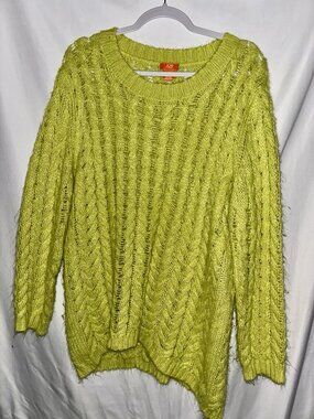 Women’s Joe Fresh Soft & Cozy Green Woven Sweater Size XL